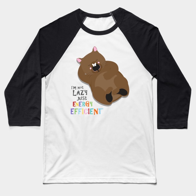 Lazy wombat Baseball T-Shirt by creativemonsoon